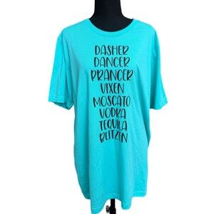 Boozy Reindeer Names Funny Christmas‎ T-shirt